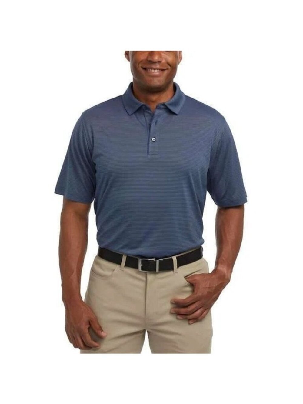 Pebble Beach Men's Size L Dry-Luxe Performance Polo Shirt Blue N1401 - Picture 1 of 9
